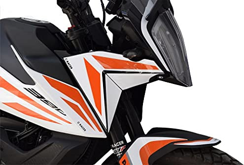 Vordere Seitenabdeckungen für KTM 390 Adventure 2020-2023 (weiß/orange)