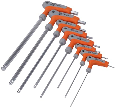 Larcele 8 Clé Allen Poignée en T avec Clé de Boule, 2-10 mm (2+2.5+3+4+5+6+8+10mm)