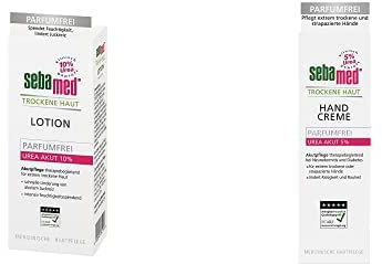 Vorteilspack Sebamed Trockene Haut: Urea Akut 10% Lotion parfumfrei + Handcreme 5% Urea parfumfrei