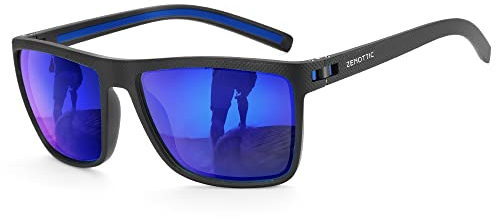 ZENOTTIC Occhiali da sole polarizzati uomo leggero TR90 montatura UV400 protezione occhiali da sole quadrati