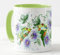 Vixar Frog in Flowers Passion flowerhand Painted Design Watercolour Art Coloured Mug Cup Gift Birthday Work Office Christmas Tea Coffee (L Green)