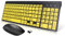 Zienstar-Pack Teclado y Ratón Inalámbrico Español,Impreso a Letra Grande para Personas Mayores con Baja Visión -Amarillo