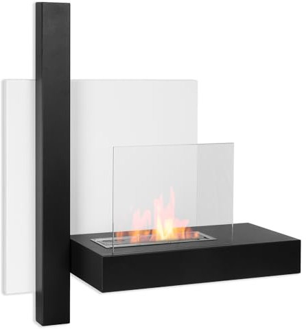 Moritz Ethanol Kamin Wandkamin I 75 x 66 x 27 cm L-Form I 1,5 Liter Brenner I Bioethanol Kamin I Bio Ethanol Kaminofen Indoor Outdoor I Innen Außen I Bioethanol Brenner I Brennertopf