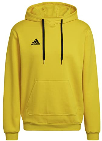 adidas Herren Entrada 22 Sweat Hoodie, Team Yellow/Black, L Tall
