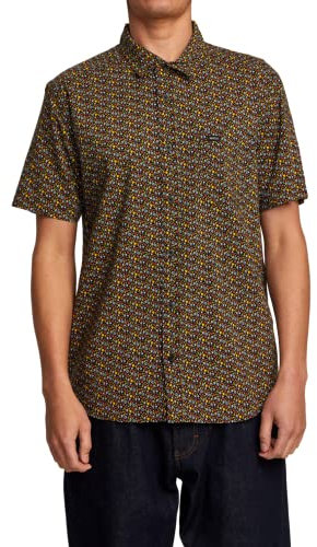 RVCA Herren Will Travel Kurzarmshirt, Multi (Micro Garden), Klein