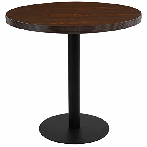 BULANED Bistrotisch, Stehtisch, Balkontisch, Partytisch, Biertisch, Beistelltisch, Bierkasten Tisch, Dunkelbraun 80 cm MDF