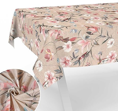 Stoff Tischdecke Tischwäsche Textil Tischtuch Baumwolle Polyester Gewebe abwaschbar pflegeleicht, in rund oval eckig Kalibri 160x120cm Schnittkante