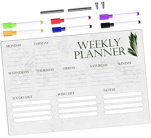 ABOOFAN 1 Satz Acryl-schreibtafel Kühlschrankkalender Aus Büro-schreibtafel Aus Memoboard Kreative Acryl-notiztafel Acryl-nachrichtentafel Büro-forum Löschbare Haushalt Student Rekordtafel