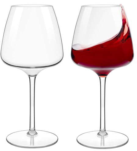 HAHASHOW Copas de Vino Tinto Irrompibles, Copas de Vino de Plástico Tritan, Juego de Copas de Vino Irrompibles Para Fiestas de Camping, Juego de Vasos de Plástico de 610 ml, 2 Unidades