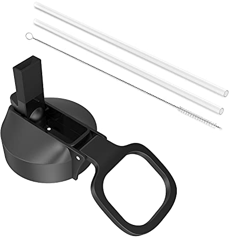 Coolflask Strohhalm-Deckel Für 1L, 1,2L, 2L, 2,5L, 4L Wasserflasche, Klappverschluss Für Isolierte Wasserflaschen, BPA-freies Wasserflaschen-Zubehör Mit Bürste Und 2 Strohhalmen
