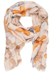 QUEEN HELENA SC025 Leichter Schal Schal Feine gemusterte Stola Casual Elegant Damen, beige, Einheitsgröße