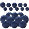 Gresorth Handmade Flocked Velvet Bauble Plastic Hanging Fabric Wrapped Ball Decoration Craft Outdoor Christmas Ornament Navy Blue 10pcs
