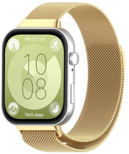 Metallarmband Kompatibel mit Huawei Watch Fit 4/Watch Fit 3 Armbänder, Metall Mesh Gewebte Edelstahl Ersatzarmband Edelstahl Armband Uhrenarmband für Damen Herren