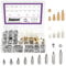 Swpeet 192Pcs M4 21 Sizes 3 Material Iron Nickel Plated/Brass/Nylon Hex Spacer Standoff Screw Nut Assortment Kit, Standoff Male Female Metric Thread Motherboard Spacer for Crcuit Board Fixing
