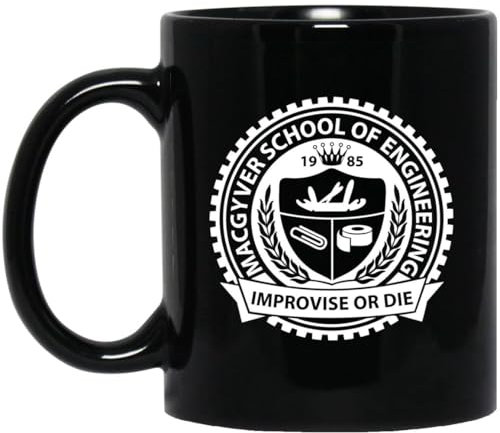 kisoyo Macgyver School of Engineering Improvise Or Die lustige Keramik-Kaffeetasse, 325 ml