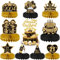 21st Birthday Table Decorations for Him - Black and Gold Party Supplies Honeycomb Centerpieces Cake Toppers for Her, 17 Pieces Cheers to 21 Years Vintage 2004 Decor Happy 21st Birthday