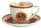 Royal Commemorative Tea Cup & Saucer Set | Fine Bone China Elegant White & Red Design – Featuring Her Majesty Queen Elizabeth II & His Majesty King Charles III | Royal Memorabilia Gift