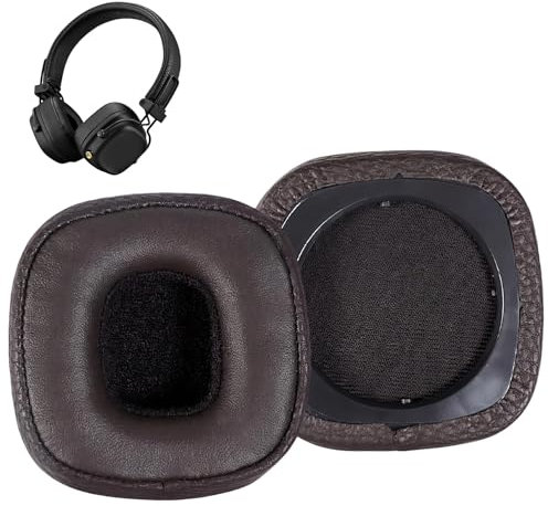 1 Pair of Ear Pads for Marshall Major III, Memory Foam Protein Leather Ear Pads, Replacement Ear Pads for Marshall Major 3 Wired/Wireless Bluetooth On-Ear Headphones (Major III - Brown)