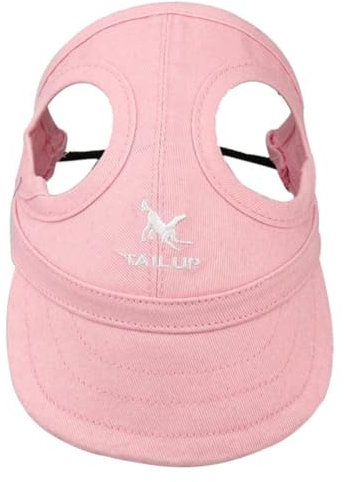 Hunde Cap,Baseballmütze für Haustiere,Hundehut mit Ohrloch,Hundesonnenhut,Basecap Verstellbar Sonnenschutz,Sommerlicher Reisehut mit Ohrlöchern,Baseballmütze Verstellbare(L-Rosa) Tokaneit
