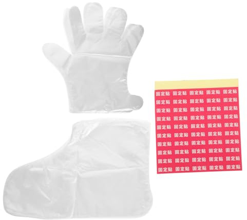 WEKADRIN Fuß und Handschutz Überzüge Einweg Peelinghandschuhe und Fußmasken Hautfreundlich Feuchtigkeitsspendend für Spa und Fußpflege zu Hause Zufälliger Stil