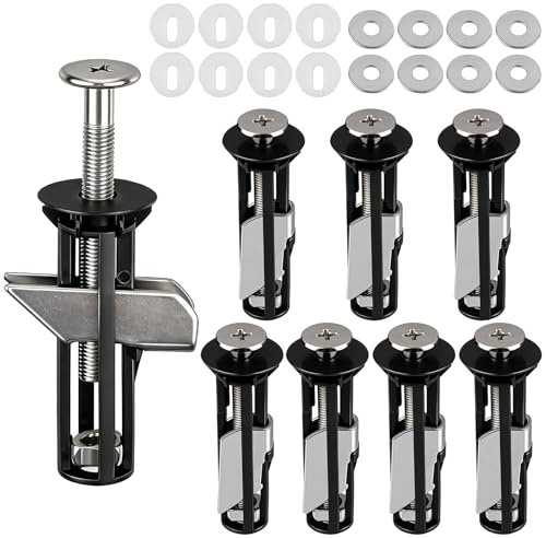 MINGBOLIN Heavy Duty Toilet Seat Fastener Bolt Kit,8 PCS Toilet Seat Fittings Quick Release Toilet Seat Fixings Toilet Seat Screws Universal Toilet Seat Fixing Kit Top Fitting Toilet Seat Hinges