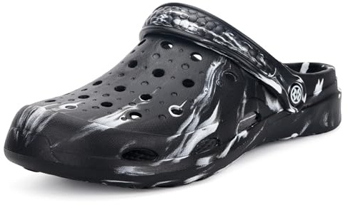 Sabots Mules Femmes Hommes Chaussures de Jardin Respirant Sandales de Plage Sport Piscine D'Été, Noir, 43/44 EU, Étiquetage 280