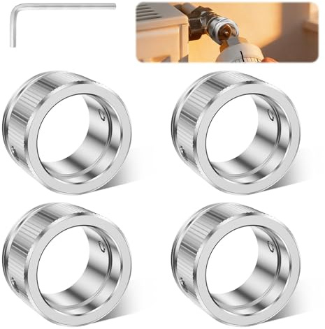 4 Stück Heizungsventil Adapter M30x1,5 Heizkörperthermostat Adapter für RA/Rav/Ravl-ventil, Innendurchmesser 22mm Thermostat Adapter aus 304 Edelstahl, mit Inbusschlüssel und Schrauben