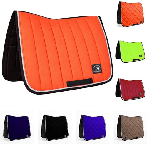 PASHA & CO Schabracke Pferd, Schabracke Holzpferd, Schabracken, Reitdecke, mit Fleecefutter, Vielseitige, Weiche Pferde (Orange)