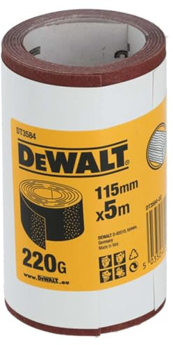 Dewalt DT3584-QZ Halb- und Viertelschleifpapier-Rolle, Körnung 220, 5 m Länge x 115 mm Breite