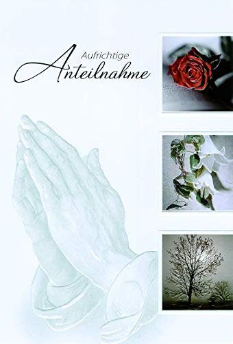 KE - Hochwertige Trauerkarte | Beileidskarte mit Prägung | Kondolenz & Anteilnahme | DIN A6 Klappkarte inkl. Umschlag | Motiv: Dürer