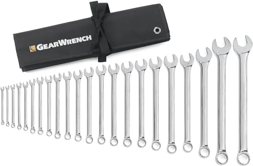 GearWrench 81916 12 Pt. Juego de Llaves Combinadas de Patrón Largo, 22 Piezas