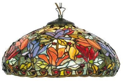 Casa Padrino Handgefertigte Tiffany Pendelleuchte Hängeleuchte Durchmesser 40 cm, 1-Flammig - Leuchte Lampe