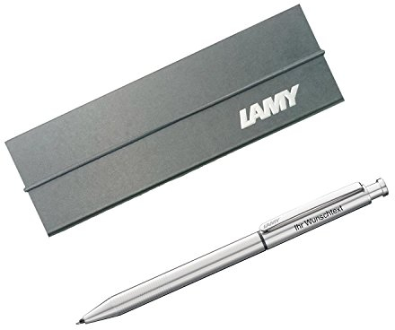 Lamy Mehrsystemschreibgeräte st twin pen, Modell 645, Edelstahl rundmattiert, inkl. Laser-Gravur