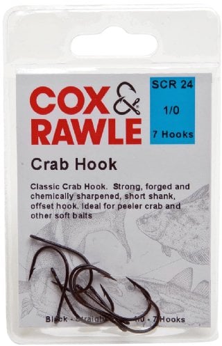 Cox & Rawle Crab Hook For Sea Fishing - Black Size 1/0
