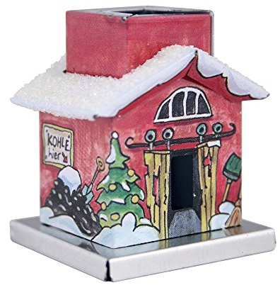 KNOX - Räucherhaus/Räucherkerzenhalter The Little One aus Metall - für Räucherkerzen Größe S - Motiv: Heizhaus - Höhe: ca. 4,5 cm
