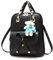 NICOLE&DORIS Women's Backpack - Girls School & Travel Bag, Black Bowknot, Large