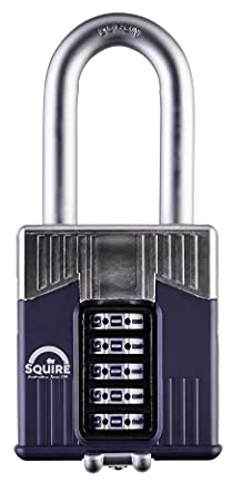 Henry Squire Warrior 5 Wheel Long Shackle Combination Padlock, 65 mm (Length), Blue