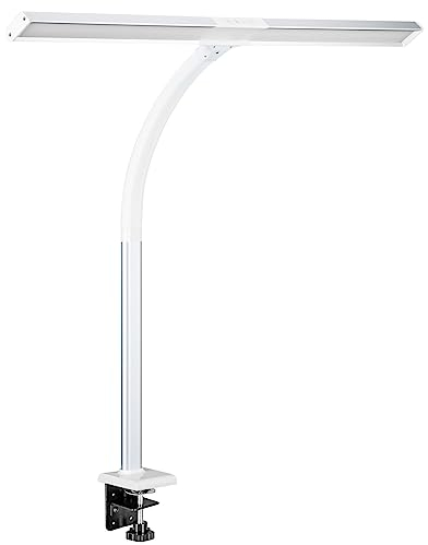 FeinTech LTL00320E Große LED Schreibtisch-Lampe 80 cm dimmbar Klemmfuß