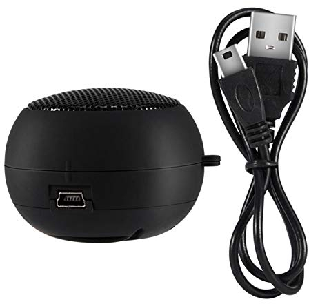 Portable Speaker, Mini Lightweight Travel Loud Basse Speaker with 3.5mm Audio Jack Built-in 180mAH Rechargeable Battery for Mobile Phone, MP3, MP4, PC, etc.(Black)
