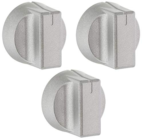 MasterPart Silver Oven Control Knobs Switches For Stoves Oven Cookers - Pack of 3