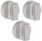 MasterPart Silver Oven Control Knobs Switches For Stoves Oven Cookers - Pack of 3