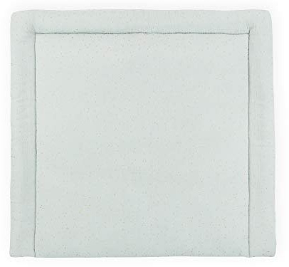 KraftKids Wickelauflage in Musselin goldene Punkte auf Grün, Wickelunterlage 78x78 cm (BxT), Wickelkissen