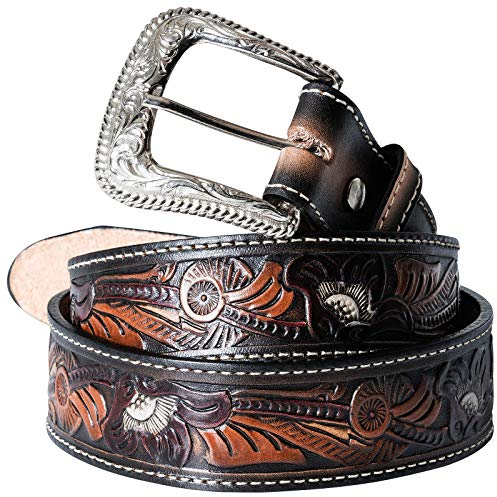 STARS & STRIPES Gürtel Ledergürtel Westerngürtel Biker Cowboy Leder Unisex »WG-98« Gr.48 / 122cm