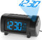 LIORQUE Radiowecker mit Projektion, Projektionsuhren, 180 °, Wecker, FM-Projektor mit Alarm, großes VA-Display, 4 Helligkeitsstufen des Displays, digital, USB, Snooze-Funktion, 12/24 Stunden
