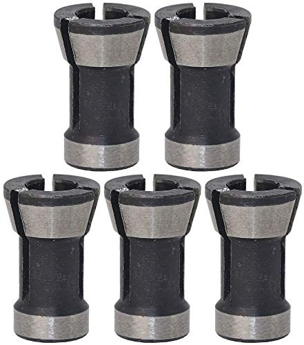 POFET 5pcs Woodworking High Precision Electric Router Milling Cutter Collet Chuck Head,Engraving Trimming Carving Machine Hand Tools - 8mm