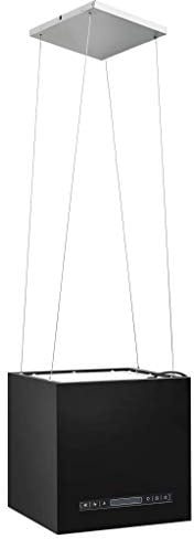 Festnight Cappa da Cucina ad Isola Sospesa LCD con Sensore 37 cm Cappe Aspirante 756 m³/h 3 Livelli di Potenza con Temporizzazione Acciaio Colore Argento/Nero
