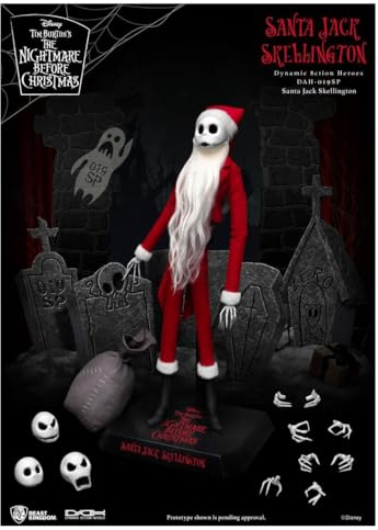 Beast Kingdom The Nightmare Before Christmas: Santa Jack Skellington DAH-019SP Dynamic 8ction Heroes Actionfigur, Mehrfarbig