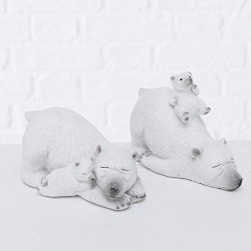 Dekofigur Eisbär Dakaria 2er Set H 9 cm, Weiss