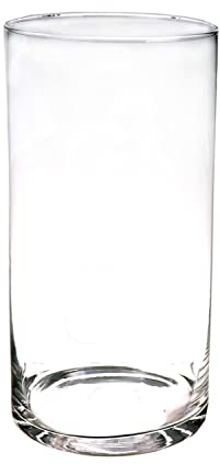 INNA-Glas Jarrón de Suelo cilíndrico Sanya Air, Transparente, 40cm, Ø19cm - Jarrón de Cristal - Florero de Vidrio