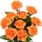 FiveSeasonStuff Real Touch Orange Roses Artificial Flower 10 Stems - 'Petals Feel and Look Like Fresh Roses' Silk Bouquet for Floral Arrangements